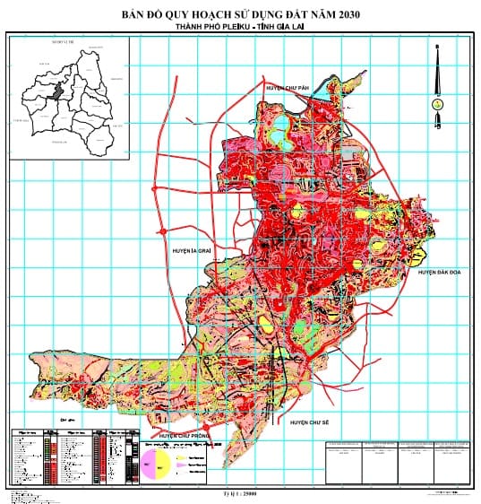 Bản đồ quy hoạch sử dụng đất đến 2030, thành phố Pleiku