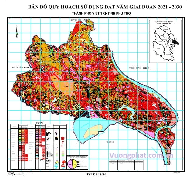 Bản đồ quy hoạch sử dụng đất đến 2030, thành phố Việt Trị