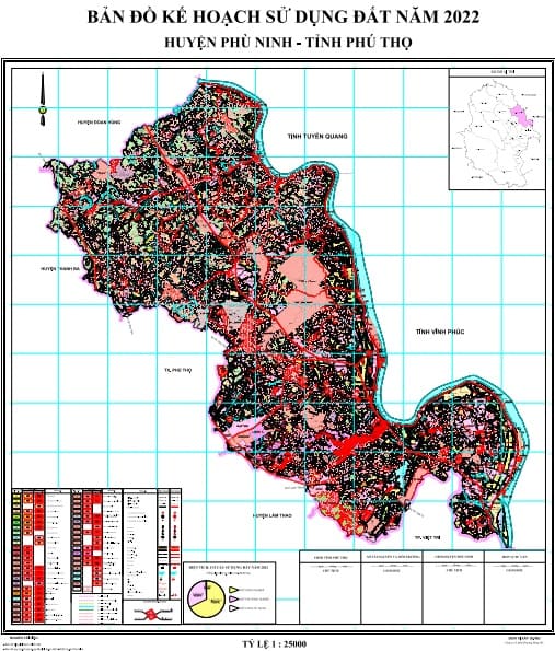 Bản đồ kế hoạch sử dụng đất năm 2022, huyện Phù Ninh