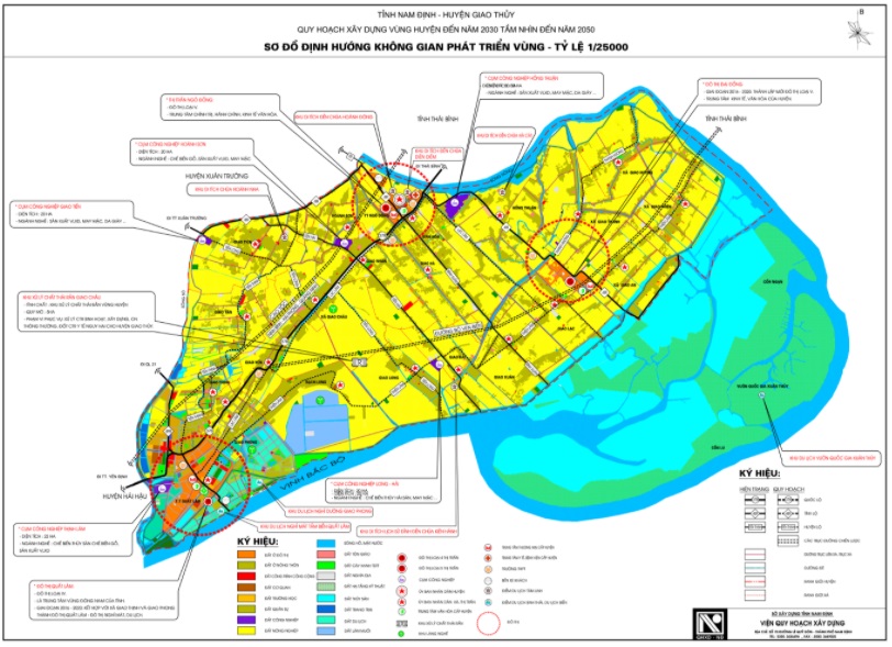 Sơ đồ định hướng phát triển không gian vùng huyện Giao Thủy đến 2030