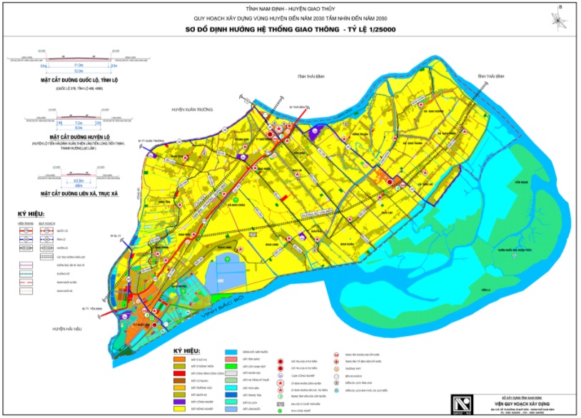 Sơ đồ định hướng phát triển hạ tầng giao thông huyện Giao Thủy đến 2030