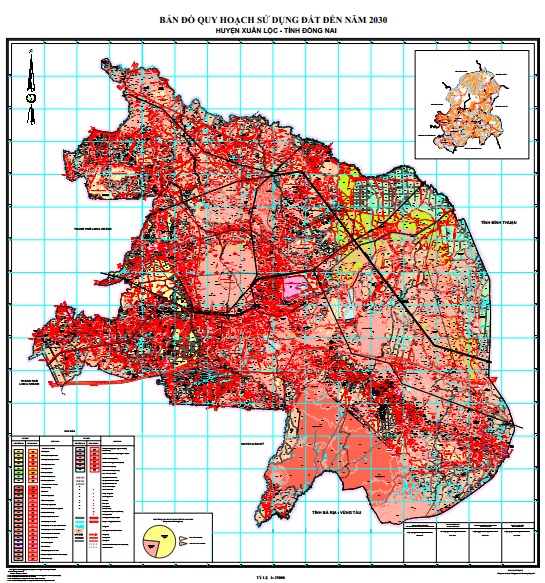 Bản đồ quy hoạch sử dụng đất thời kỳ 2021-2030 huyện Xuân Lộc