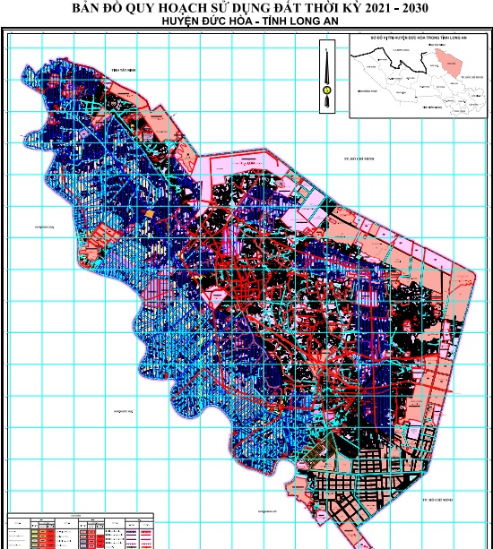 Bản đồ quy hoạch sử dụng đất thời kỳ 2021-2030 huyện Đức Hòa