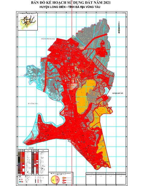 Bản đồ kế hoạch sử dụng đất năm 2021 huyện Long Điền