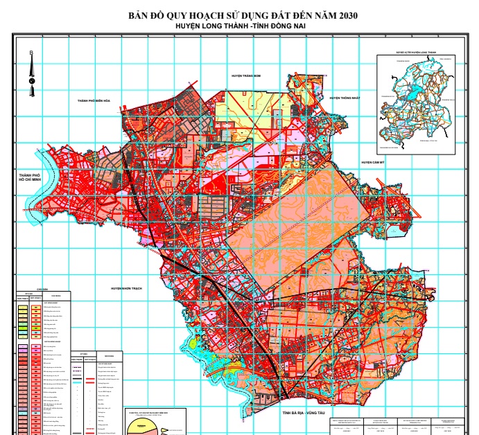 Bản đồ quy hoạch sử dụng đất thời kỳ 2021-2030 huyện Long thành