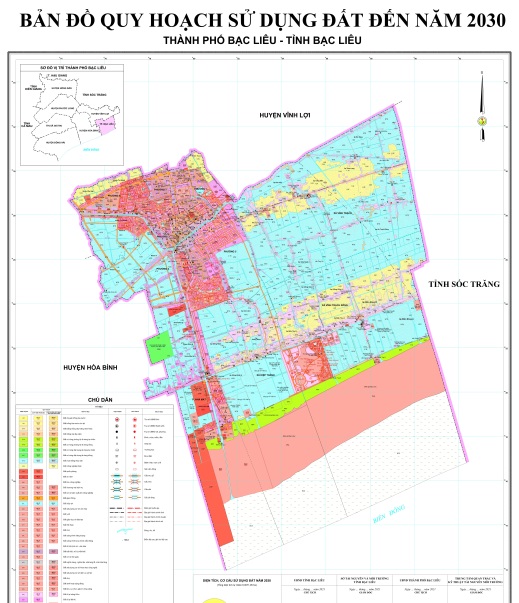 Bản đồ quy hoạch sử dụng đất thời kỳ 2021-2030 thành phố Bạc Liêu