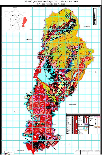 Bản đồ quy hoạch sử dụng đất thời kỳ 2021-2030 thành phố Phúc Yên