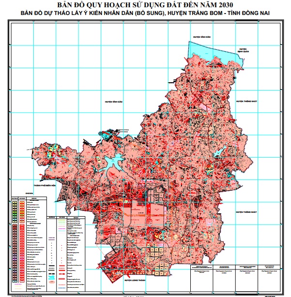 Bản đồ quy hoạch sử dụng đất thời kỳ 2021-2030 huyện Trảng Bom