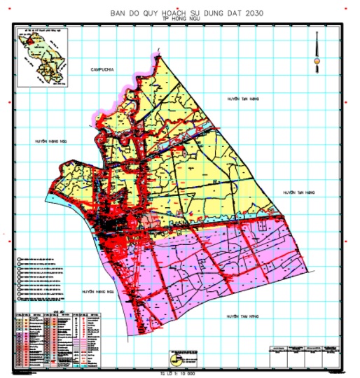 Bản đồ quy hoạch sử dụng đất thời kỳ 2021-2030 thành phố Hồng Ngự