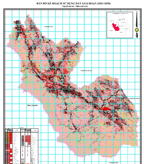 Bản đồ quy hoạch sử dụng đất thời kỳ 2021-2030 thị xã Sa Pa