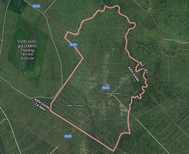 Huyện Vĩnh Thuận trên bản đồ vệ tinh