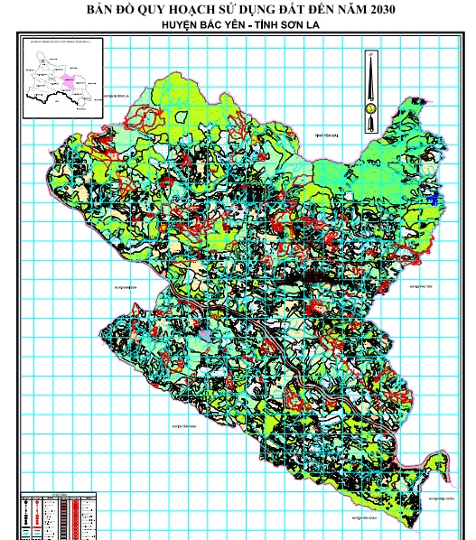 Bản đồ quy hoạch sử dụng đất thời kỳ 2021-2030, huyện Bắc Yên, tỉnh Sơn La