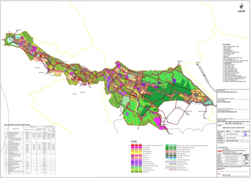 Bản đồ quy hoạch sử dụng đất thị trấn Mộc Châu, huyện Mộc Châu, tỉnh Sơn La