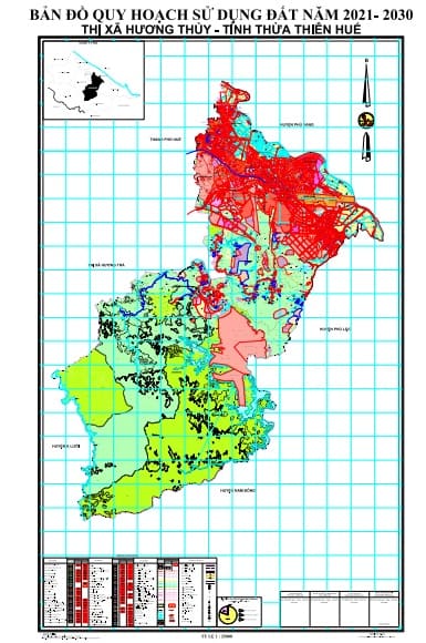 Bản đồ quy hoạch sử dụng đất đến 2030, thị xã Hương Thủy