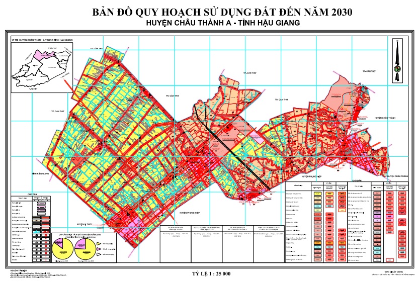 Bản đồ quy hoạch sử dụng đất thời kỳ 2021-2030, huyện Châu Thành A, tỉnh Hậu Giang