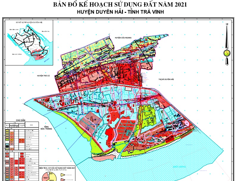 Bản đồ kế hoạch sử dụng đất huyện Duyên Hải năm 2021