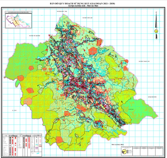 Bản đồ quy hoạch sử dụng đất thời kỳ 2021-2030, huyện Hương Khê