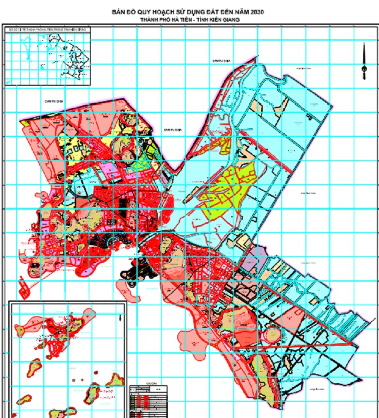 Bản đồ quy hoạch sử dụng đất thời kỳ 2021-2030, thành phố Hà Tiên, tỉnh Kiên Giang
