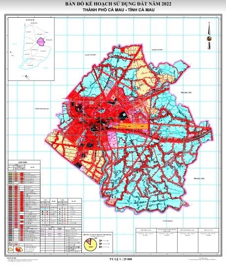 Bản đồ kế hoạch sử dụng đất năm 2022, thành phố Cà Mau