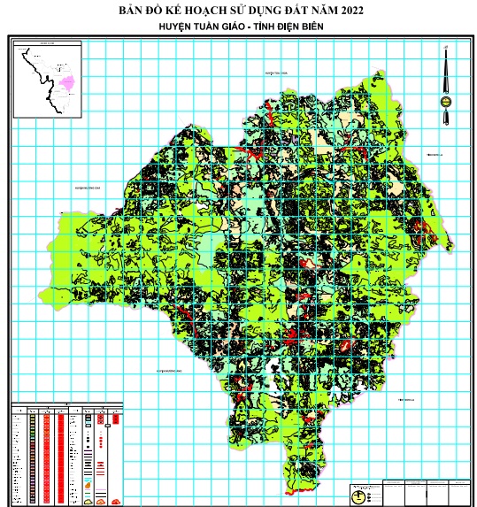 Bản đồ kế hoạch sử dụng đất năm 2022, huyện Tuần Giáo, tỉnh Điện Biên