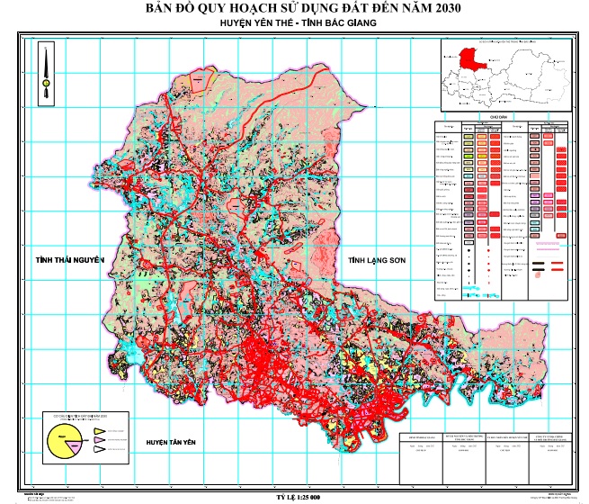 Bản đồ quy hoạch sử dụng đất thời kỳ 2021-2030, huyện Yên thế, tỉnh Bắc Giang