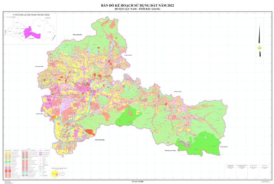 Bản đồ kế hoạch sử dụng đất năm 2022, huyện Lục Nam, tỉnh Bắc Giang