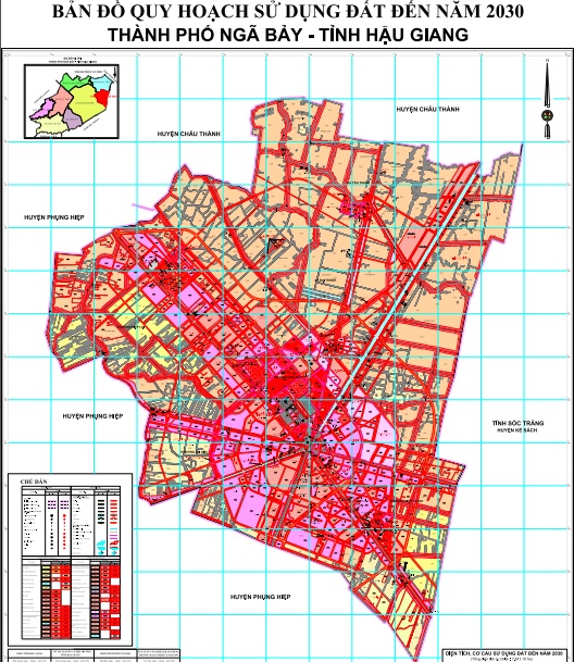 Bản đồ quy hoạch sử dụng đất thời kỳ 2021-2030, thành phố Ngã Bảy, tỉnh Hậu Giang