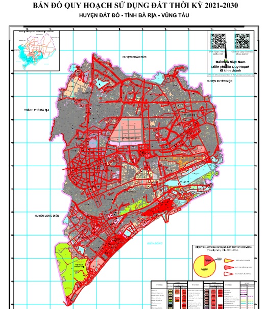 Bản đồ quy hoạch sử dụng đất thời kỳ 2021-2030, huyện Đất Đỏ, tỉnh Bà Rịa - Vũng Tàu
