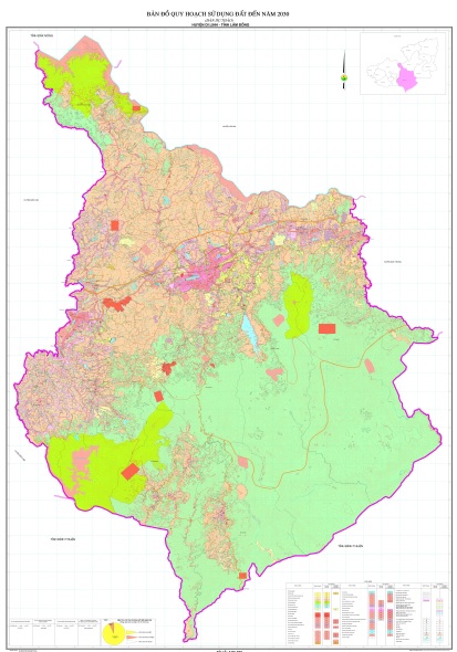 Bản đồ quy hoạch sử dụng đất đến 2030, huyện Di Linh, tỉnh Lâm Đông