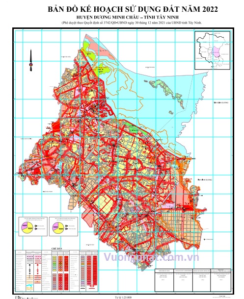 Bản đồ kế hoạch sử dụng đất năm 2022, huyện Dương minh Châu