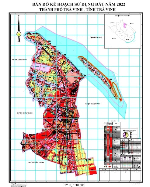 Bản đồ kế hoạch sử dụng đất năm 2022, TP. Trà Vinh