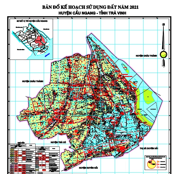 Bản đồ kế hoạch sử dụng đất năm 2021-2030 huyện Cầu Ngang