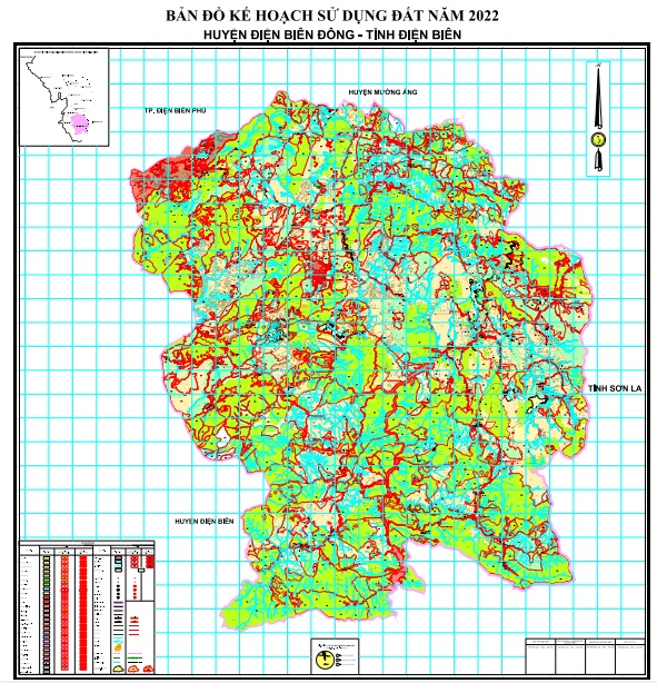 bản đồ kế hoạch sử dụng đất năm 2022, huyện Điện Biên Đông