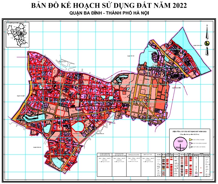 Bản đồ kế hoạch sử dụng đất năm 2022, quận Ba Đình