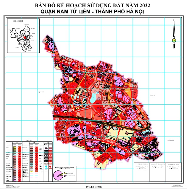 Bản đồ kế hoạch sử dụng đất năm 2022, quận Nam Từ Liêm