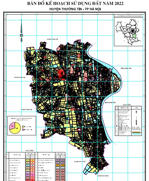 Bản đồ kế hoạch sử dụng đất năm 2022, huyện Thường Tín