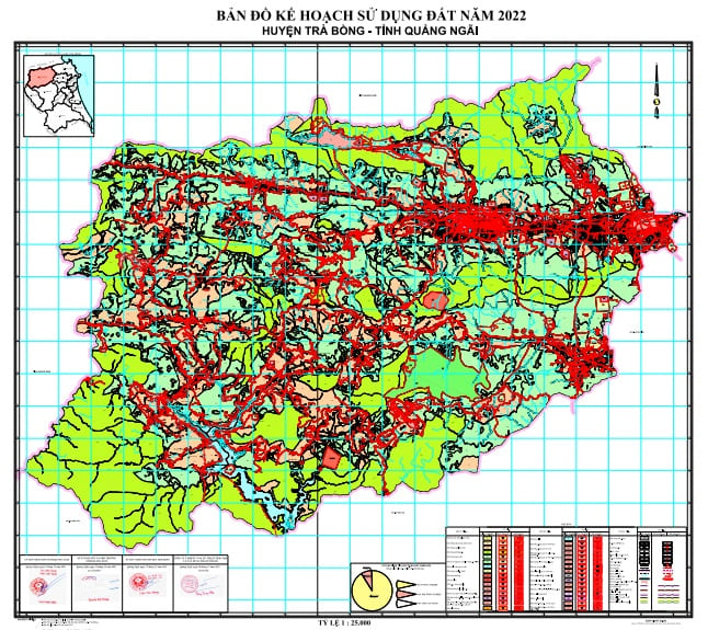 Bản đồ kế hoạch sử dụng đất năm 2022, huyện Trà Bồng