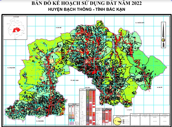 Bản đồ kế hoạch sử dụng đất năm 2022, huyện Bạch Thông