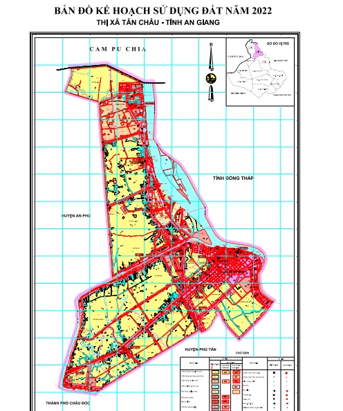 Bản đồ kế hoạch sử dụng đất năm 2022, thị xã Tân Châu