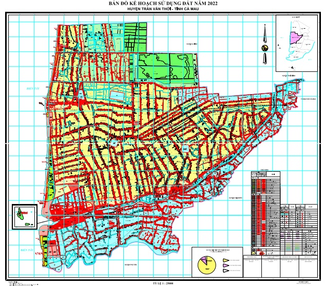 Bản đồ kế hoạch sử dụng đất năm 2022, huyện Trần Văn Thời