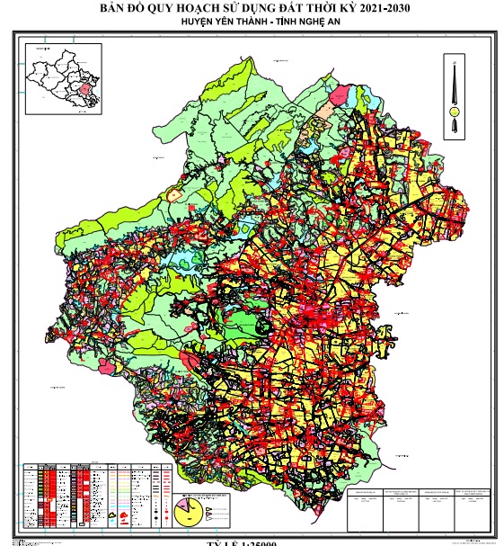 Bản đồ quy hoạch sử dụng đất đến 2030, huyện Yên Thành