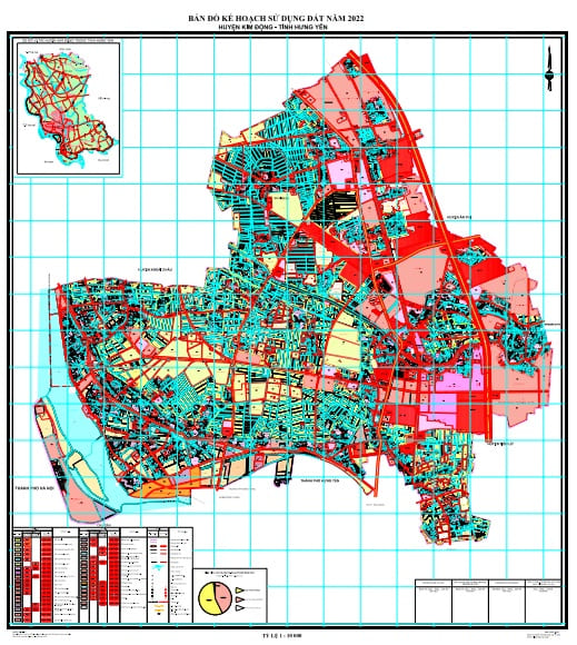 Bản đồ kế hoạch sử dụng đất năm 2022, huyện Kim Động