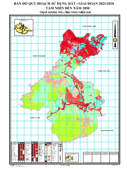 Bản đồ quy hoạch sử dụng đất đến 2030, thị xã Hương Trà