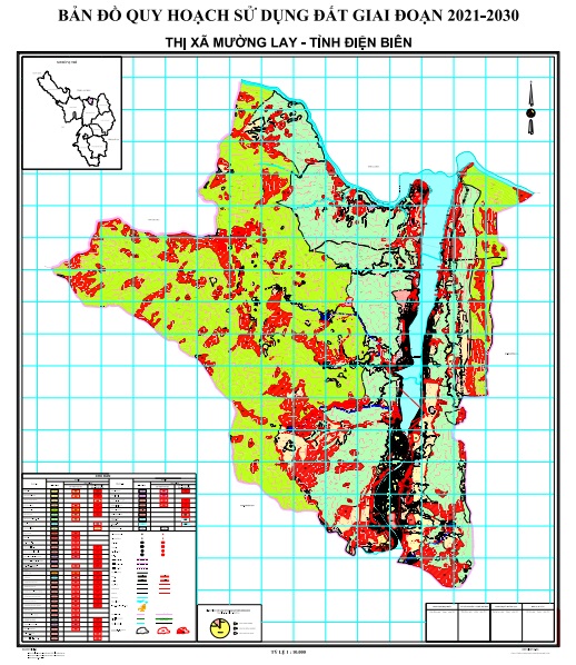 Bản đồ quy hoạch sử dụng đất đến 2030, thị xã Mường Lay