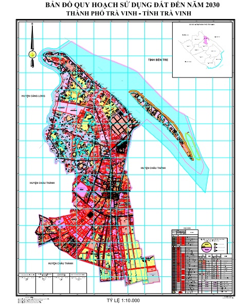 Bản đồ quy hoạch sử dụng đất thành phố Trà Vinh, tỉnh Trà Vinh
