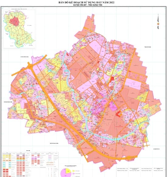 Bản đồ kế hoạch sử dụng đất năm 2022, huyện Yên Mỹ