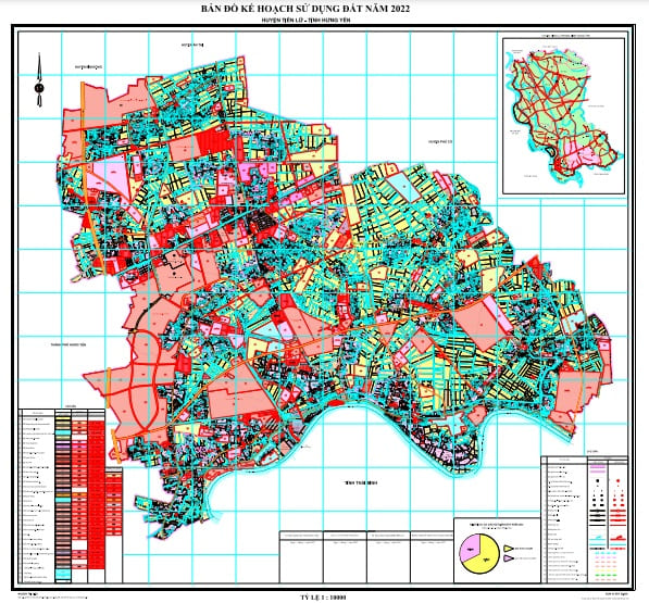 Bản đồ kế hoạch sử dụng đất năm 2022, huyện Tiên Lữ