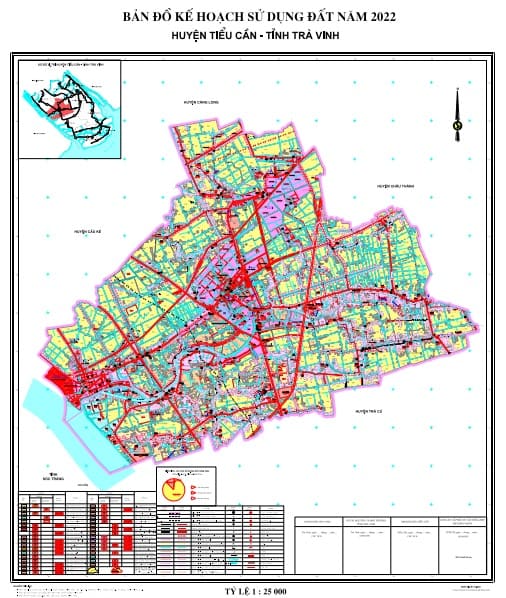 Bản đồ kế hoạch sử dụng đất năm 2022, huyện Tiểu Cần