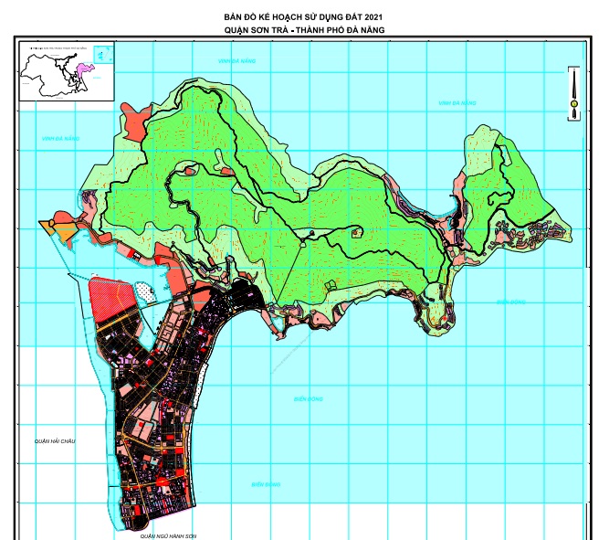 Bản đồ kế hoạch sử dụng đất năm 2021 quận Sơn Trà
