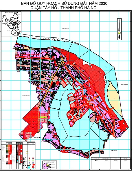 Bản đồ quy hoạch sử dụng đất thời kỳ 2021-2030, quận Tây Hồ, thành phố Hà Nội